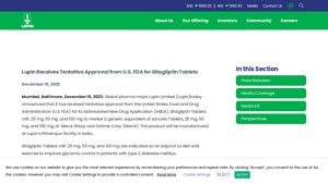 Lupin Receives Tentative Approval from U.S. FDA for Sitagliptin Tablets - januvia manufacturer