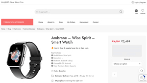 Ambrane - Wise Spirit - Smart Watch - Maajkart - ambrane smart watch company