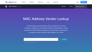 MAC Address Lookup - WhoisXML API - mac address by manufacturer