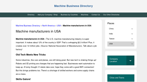 Machine manufacturers in USA - machinery manufacturer