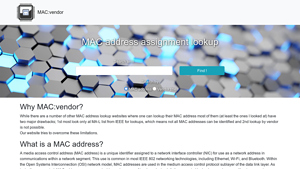 MAC:vendor - mac address by manufacturer