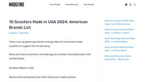 10 Scooters Made in USA 2024: American Brands List - MadeFind - electric scooter manufacturer