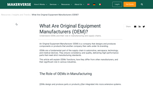 What Are Original Equipment Manufacturers (OEM)? | MakerVerse - oem equipment manufacturer