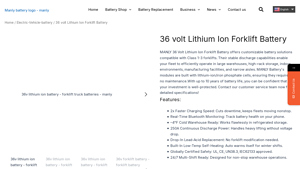 36 volt Lithium Ion Forklift Battery - forklift battery factory