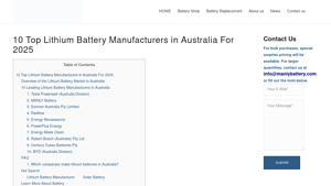 10 Top Lithium Battery Manufacturers in Australia For 2025 - lithium ion battery manufacturer
