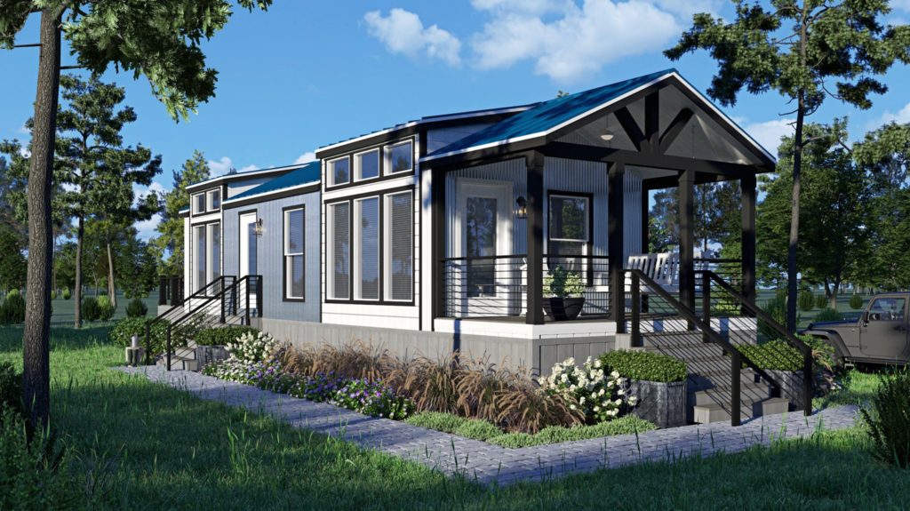 A relevant stock photo of manufactured homes custom in a typical setting.