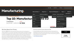 Top 10: Manufacturers in the EU | Manufacturing Digital - eastern europe top steel manufacturer china owned
