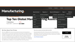 Top Ten Global Manufacturing Associations - national manufacturer association
