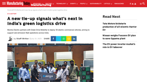 A new tie-up signals what's next in India's green logistics drive - montra electric auto company