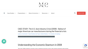 CASE STUDY: The U.S. Auto Industry Crisis (2008) - Bailout of major ... - car manufacturer bailout