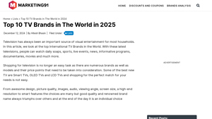 Top 10 TV Brands in The World in 2025 (Updated List) - Marketing91 - best tv manufacturer