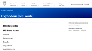 Oxycodone (oral route) - Mayo Clinic - oxycontin manufacturer