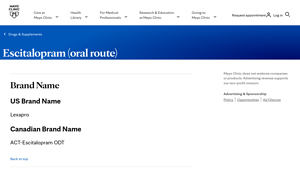 Escitalopram (oral route) - Mayo Clinic - lexapro manufacturer