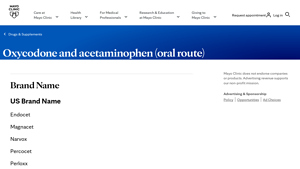 Oxycodone and acetaminophen (oral route) - Mayo Clinic - oxycodone manufacturer