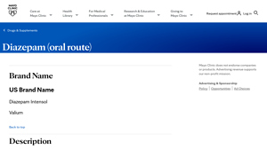 Diazepam (oral route) - Mayo Clinic - valium manufacturer