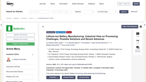 Lithium-Ion Battery Manufacturing: Industrial View on Processing ... - lithium cell factory