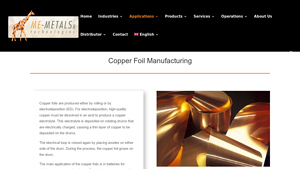 Copper Foil Manufacturing - ME-Metals & Technologies - copper foil factory