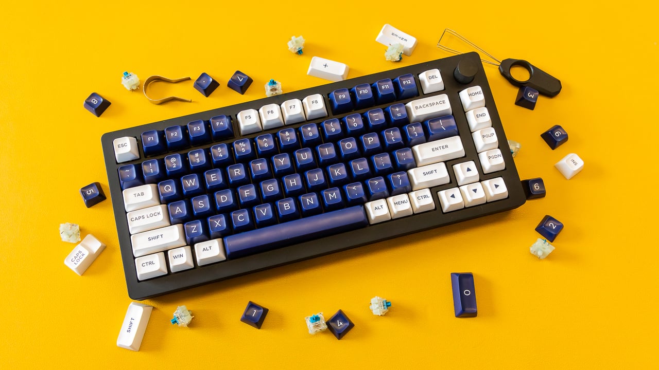 A relevant stock photo of mechanical keyboard custom in a typical setting.