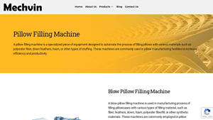 Pillow Filling Machine | Mechvin - Machinery Manufacturer - pillow manufacturer