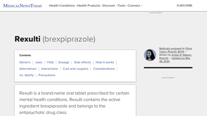 Rexulti: Uses, drug class, alternatives, and more - Medical News Today - rexulti manufacturer