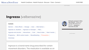 Ingrezza: Side effects, dosages, uses, and more - Medical News Today - ingrezza manufacturer