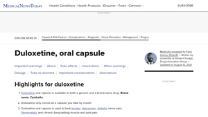 Duloxetine: Side effects, dosage, uses, and more - Medical News Today - duloxetine recall manufacturer
