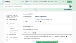 Hypovase Tablets - Patient Information Leaflet (PIL) - (emc) | 1068 - prazosin manufacturer discontinued