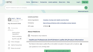 MMRVAXPRO - Patient Information Leaflet (PIL) - (emc) | 6307 - medicines - mmr vaccine manufacturer