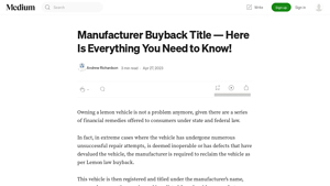 Manufacturer Buyback Title — Here Is Everything You Need to Know! - manufacturer buyback title
