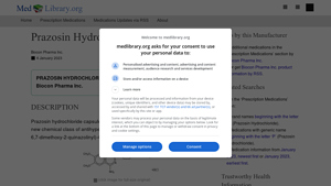 Prazosin Hydrochloride (Biocon Pharma Inc.): FDA Package Insert - prazosin manufacturer discontinued