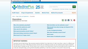 Oxycodone: MedlinePlus Drug Information - oxycontin manufacturer
