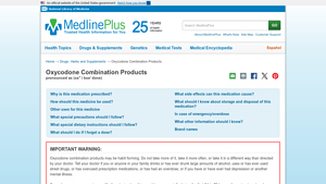 Oxycodone Combination Products: MedlinePlus Drug Information - oxycodone manufacturer