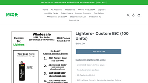 Lighters- Custom BiC (100 Units) - Medtainer Wholesale - lighters bulk