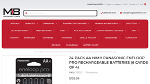 24-Pack AA NiMH Panasonic Eneloop Pro Rechargeable Batteries ... - eneloop pro bulk
