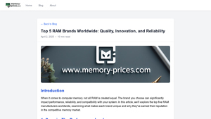 Memory Prices - Best RAM Brands of 2025 - Quality, Performance & Value - best ram manufacturer