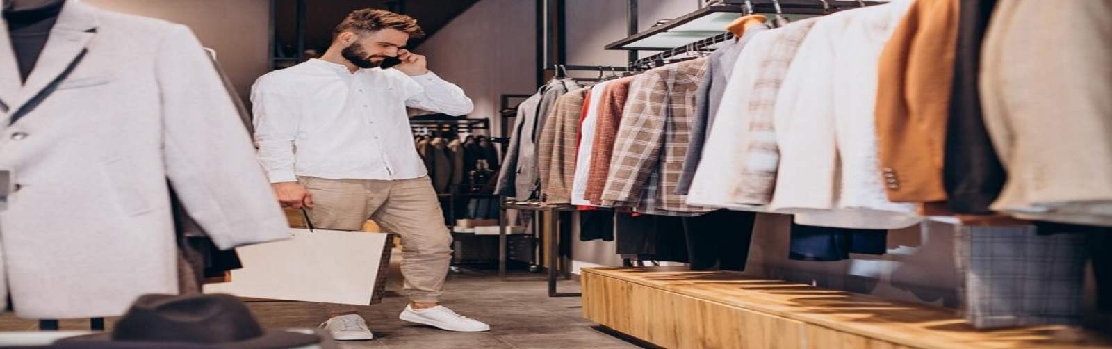 A relevant stock photo of mens clothes supplier in a typical setting.