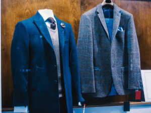 A relevant stock photo of men's clothing manufacturer in a typical setting.