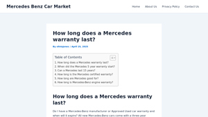 How long does a Mercedes warranty last? - mercedes manufacturer warranty