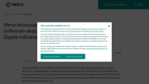 Merck Announces U.S. Launch of RENFLEXIS™ (infliximab-abda), a ... - remicade manufacturer