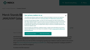 Merck Stands Behind the Safety Profile of JANUVIA® (sitagliptin) - januvia manufacturer