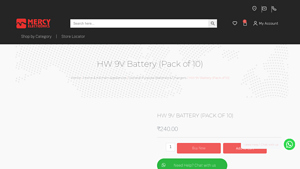 HW 9V Battery (Pack of 10) - Mercy Electronics - hw battery factory