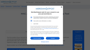 MAC Address Lookup Tool [IEEE OUI/Vendor Code] - Meridian Outpost - mac address by manufacturer