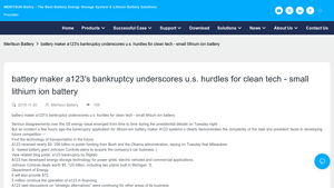 battery maker a123's bankruptcy underscores us hurdles for clean ... - 123 battery company