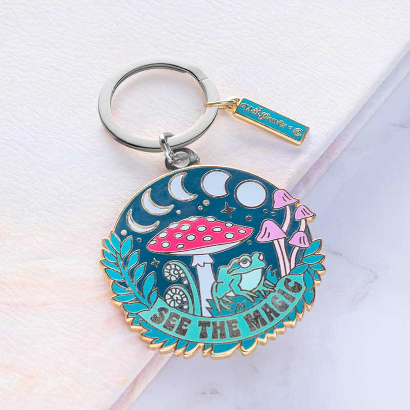 A relevant stock photo of metal keychains custom in a typical setting.