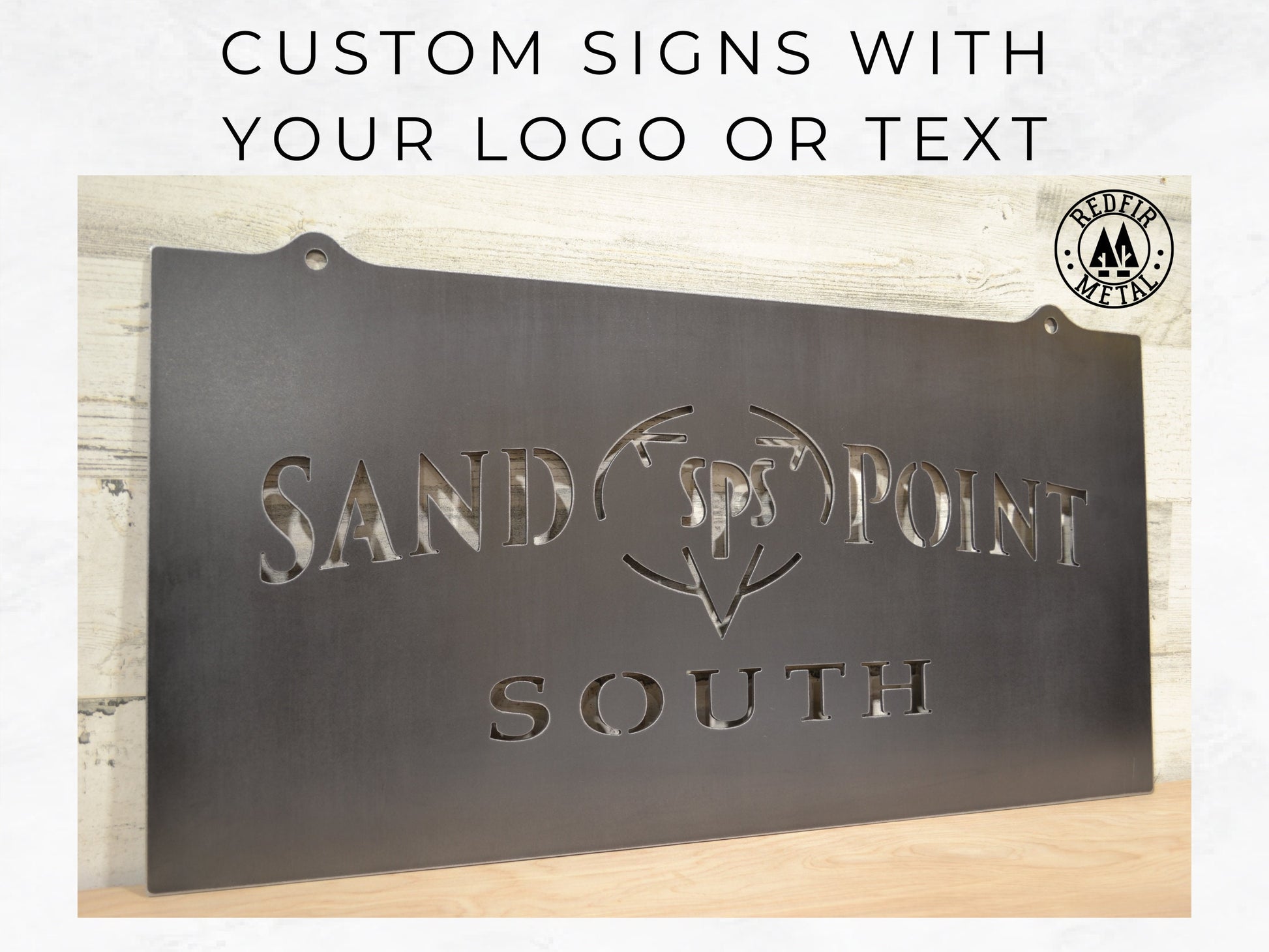 A relevant stock photo of metal signage custom in a typical setting.