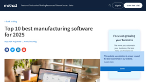 Top 10 Best Manufacturing Software for 2025 - Method - software manufacturer