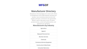 Manufacturer Directory - A B2B Platform for All industries - manufacturer list
