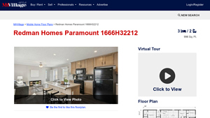 Redman Homes Paramount 1666H32212 Floor Plan - MHVillage - redman mobile home manufacturer