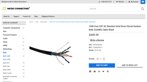 1000 Feet CAT 6E Shielded Solid Direct Burial Outdoor Bulk ... - cat 6e bulk
