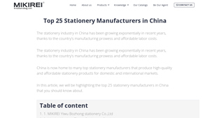 Top 25 Stationery Manufacturers in China - Mikirei - stationery manufacturer
